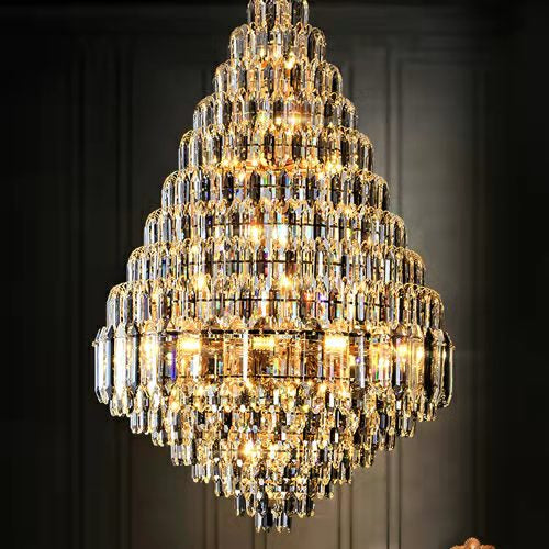 modern extra large affordable golden luxury gorgeous stunning engaging applicable proper fitting good enough requisite enthralling interesting bling bling a real head turner user friendly crystal chandelier for foyer/big hallway/high ceiling living room/duplex/villa