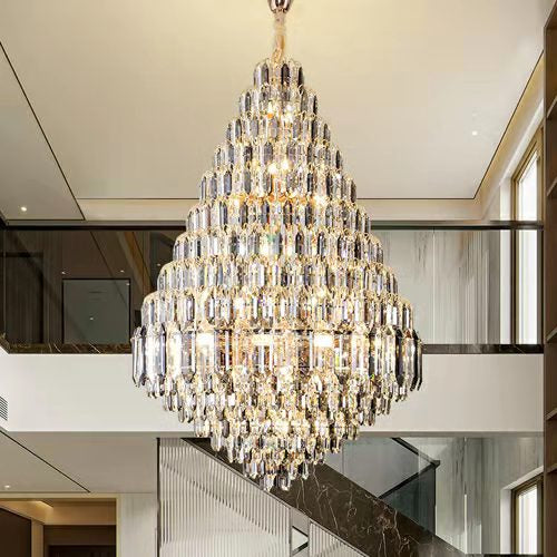 modern extra large affordable golden luxury gorgeous stunning engaging applicable proper fitting good enough requisite enthralling interesting bling bling a real head turner user friendly crystal chandelier for foyer/big hallway/high ceiling living room/duplex/villa