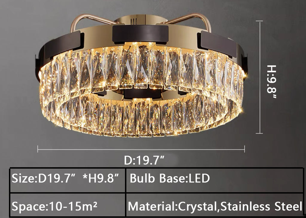 D19.7" Modern Luxury Designer Crystal Chandelier Set Ring Bedroom/Living Room Light Rectangle Dining Table Light  ceiling crystal chandelier 