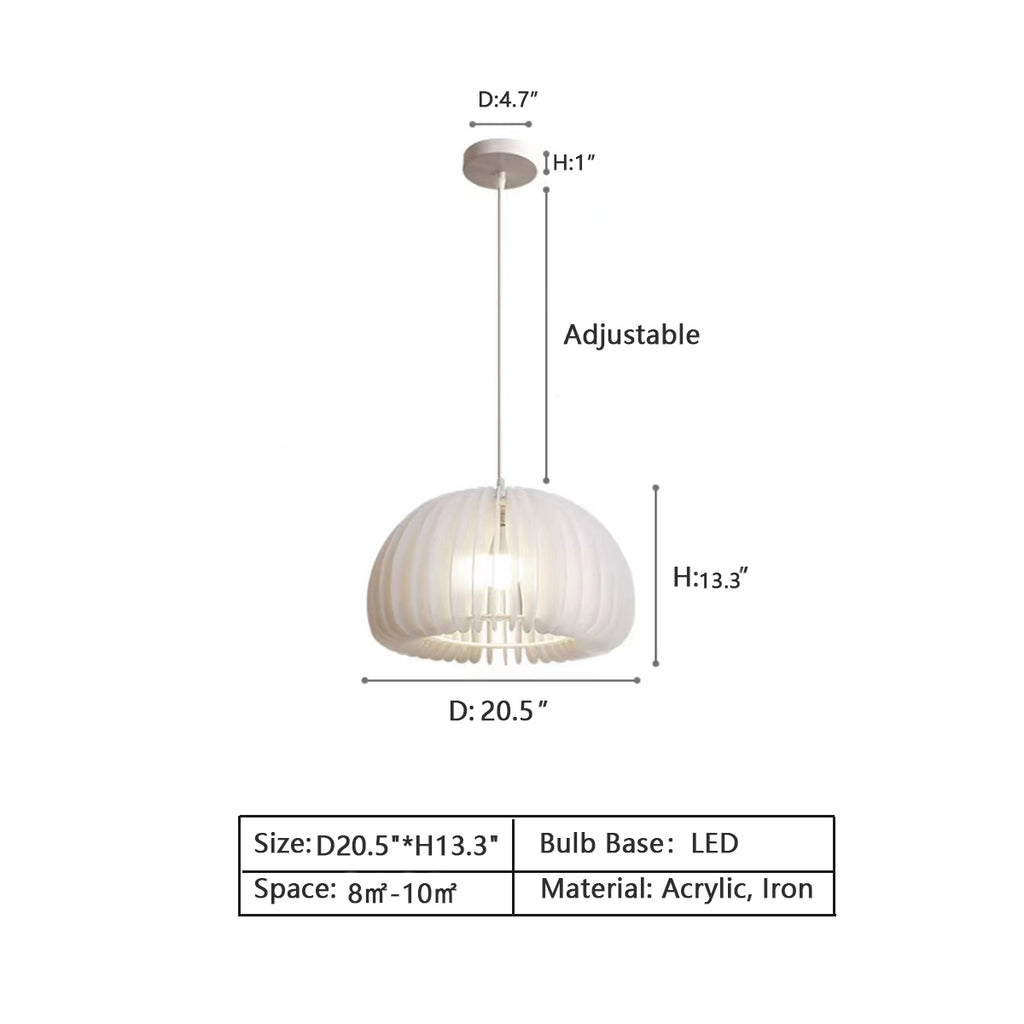 D20.5"*H13.3"  white, pumpkin, lantern, modern, cream, eastern, Japanese,  pendant, bedroom, girl's room, dining table, bar