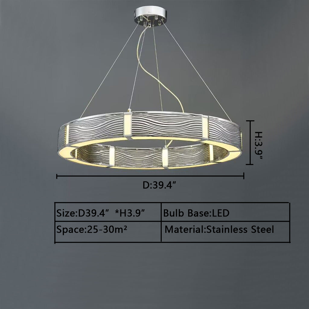 D39.4INCHES Aura pendant modern gold/chrome crystal chandelier visual comfortable art round chandelier light for coffee table /bar/dining table /living room/bedroom/coffee shop /