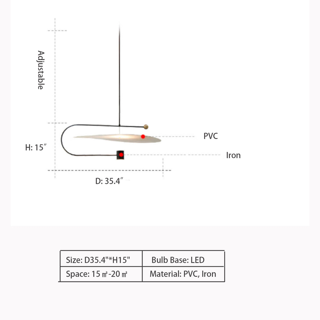 D35.4"*H15"   Float Wide Pendant Light by Ladies & Gentlemen Studio  Scandinavian Art UFO Pendant Light for Kitchen Island/Coffee Table/Study   minimalist, nordic