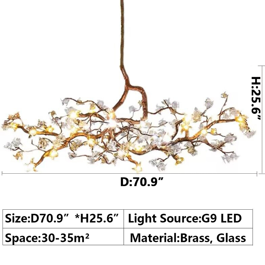 D70.9"*H25.6" super large  luxury chandelier, long dining table chandelier, suitable for living room, dining room, foyer, entrance, luxury hotel lobby, bar of luxury villas/duplex buildings/high floor