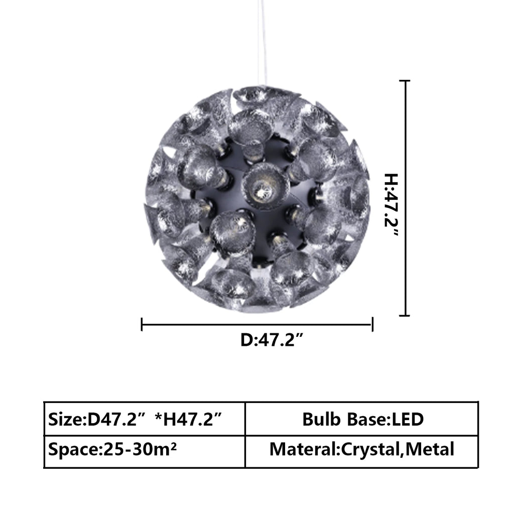 D47.2" extra large/oversized Artistic Globe Horn Chandelier Modern Designer Chalice Suspension Pendant Light For Dining Room/Coffee Table ball flower crystal chandelier,glass pendant light