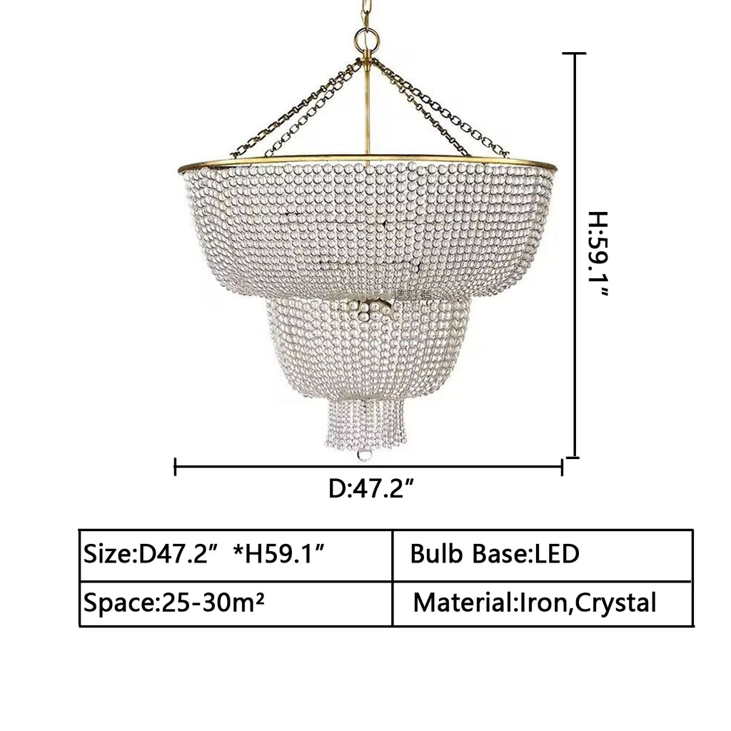 D47.2" Jacqueline Large Chandelier - McGee & Co.,Jacqueline Chandelier by Visual Comfort at Lumens.com, Jacqueline Two-Tier Chandelier - Circa Lighting   boho-style  Visual Comfort AERIN Jacqueline Collection,   