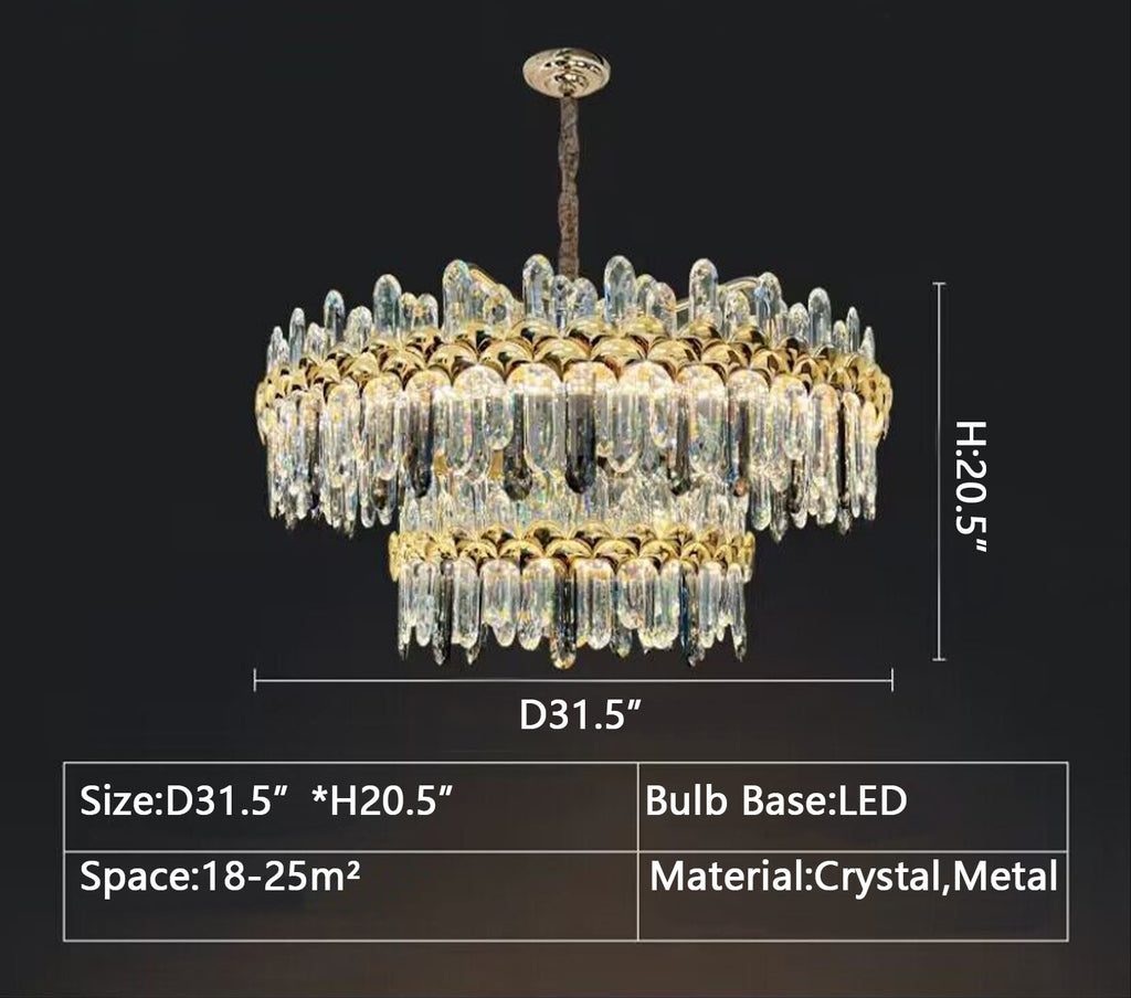 2Layer: Round D31.5"*H20.5"  suit, round,  floral, crystal, modern, living room, bedroom, tieredf