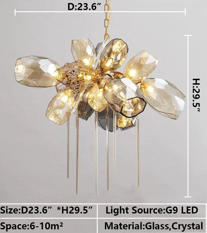 D23.6"*H29.5" Small bedroom single chandelier,for dining room/dining table/living room/bedroom/bathroom