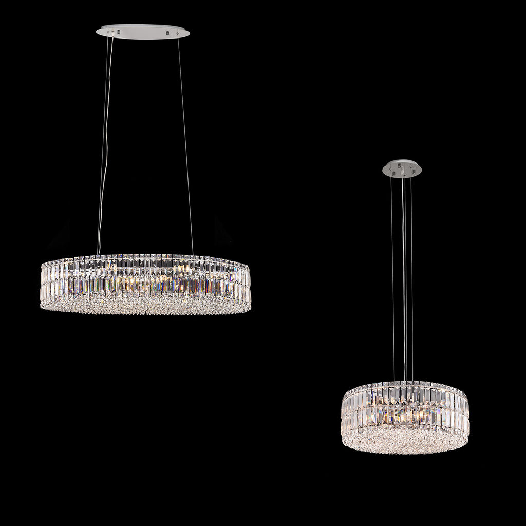 Silver flush mount crystal chandelier chrome crystal ceiling light fixture for dining room/living room/bedroom/hallway/entryway decor