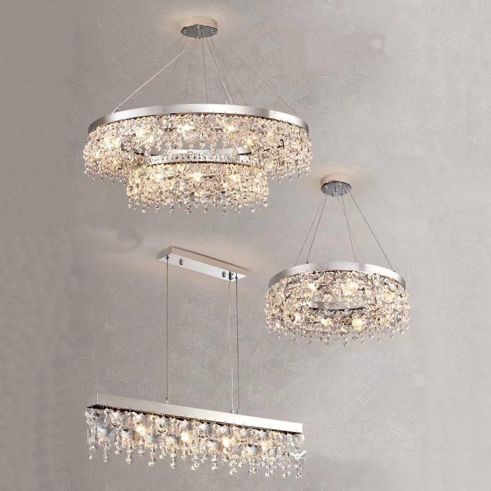 modern, light luxury, crystal, butterfly, pendant, chandelier, suit, living room, dining table, bedroom