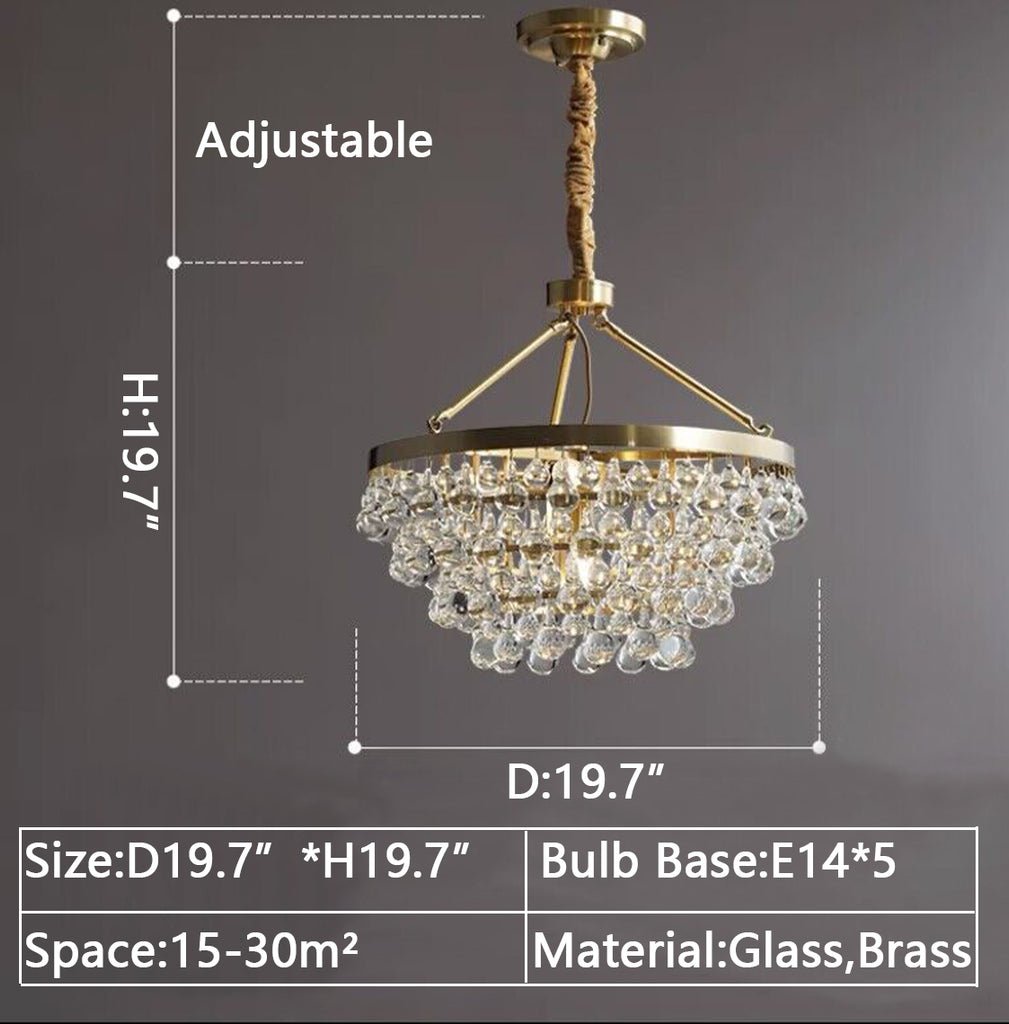 D 19.7"* H 19.7" raindrop, glass, brass, large, modern, pendant, dining room, bedroom, bling chandelier/semi-flushmount by Robert Abbey