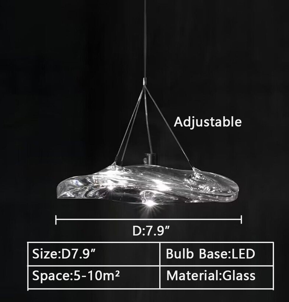 D7.9" MGJX Italian Glass Crystal Pendant chandelier suspensions design manta Glass LED Pendant Light indoor decorative terzain light FOR entryway/front door/garden/study/bedside/coffee table/bar 