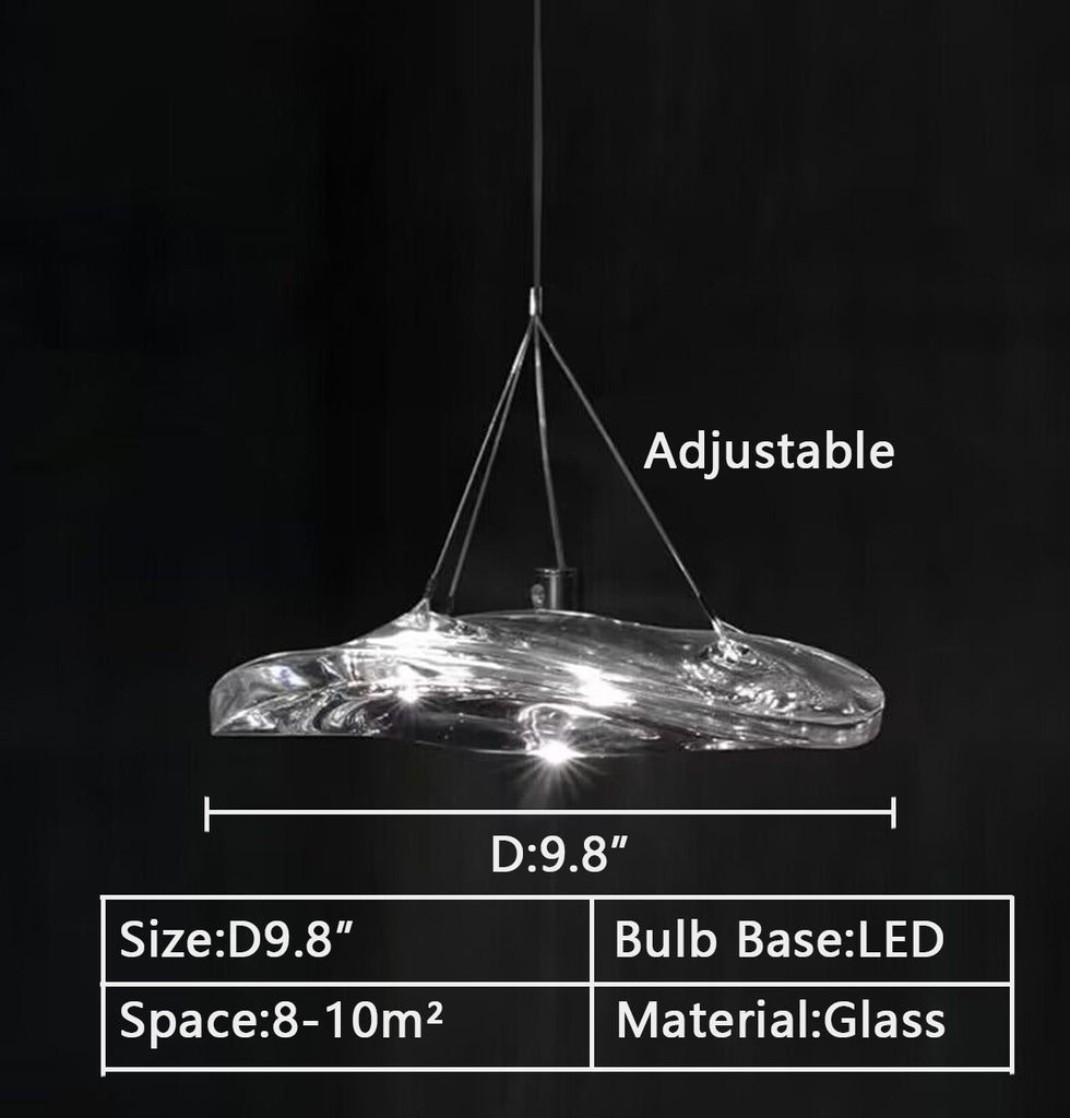 D9.8" MGJX Italian Glass Crystal Pendant chandelier suspensions design manta Glass LED Pendant Light indoor decorative terzain light FOR entryway/front door/garden/study/bedside/coffee table/bar