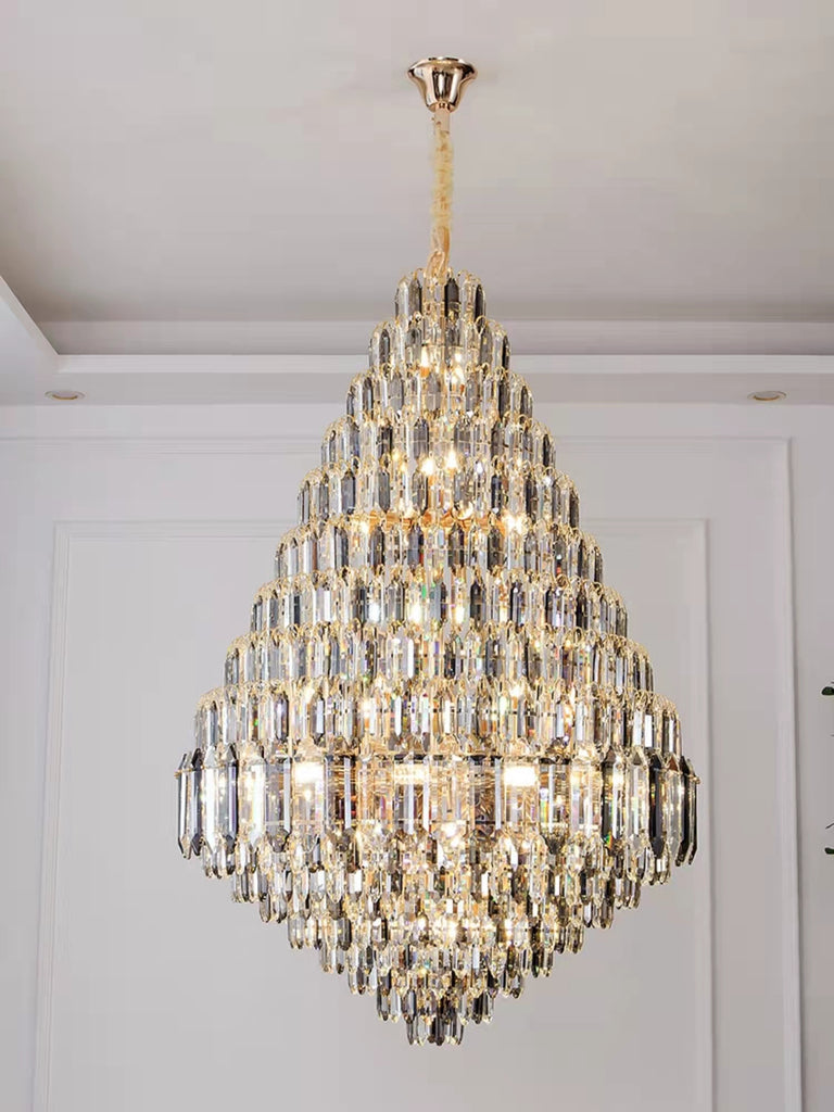 modern extra large affordable golden luxury gorgeous stunning engaging applicable proper fitting good enough requisite enthralling interesting bling bling a real head turner user friendly crystal chandelier for foyer/big hallway/high ceiling living room/duplex/villa