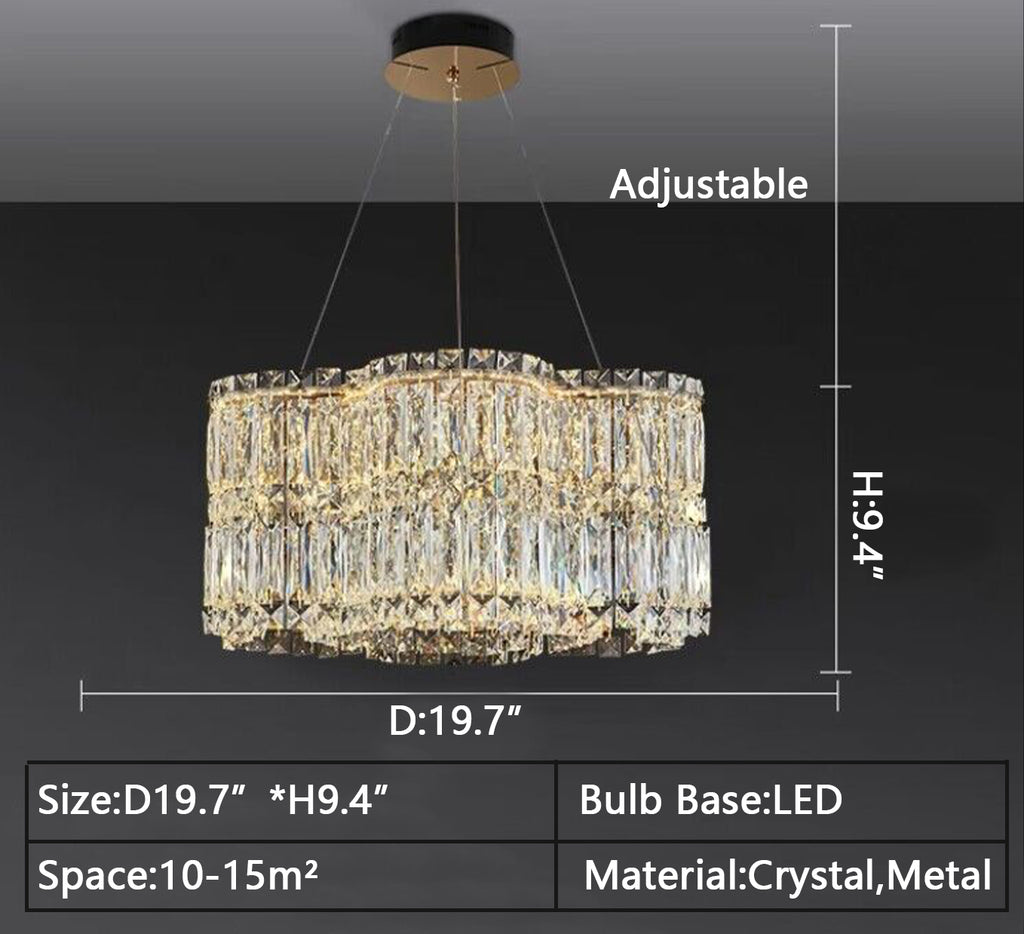 Round: D19.7"*H9.4"  suit, crystal, light luxury, pendant, cloud-shaped, living room, dining table, bedroom, modern