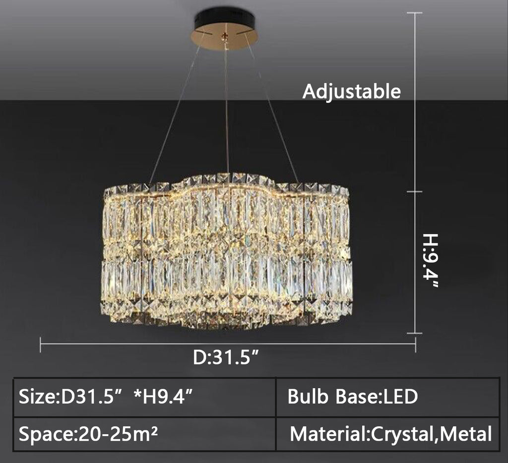 Round: D31.5"*H9.4" suit, crystal, light luxury, pendant, cloud-shaped, living room, dining table, bedroom, modern 