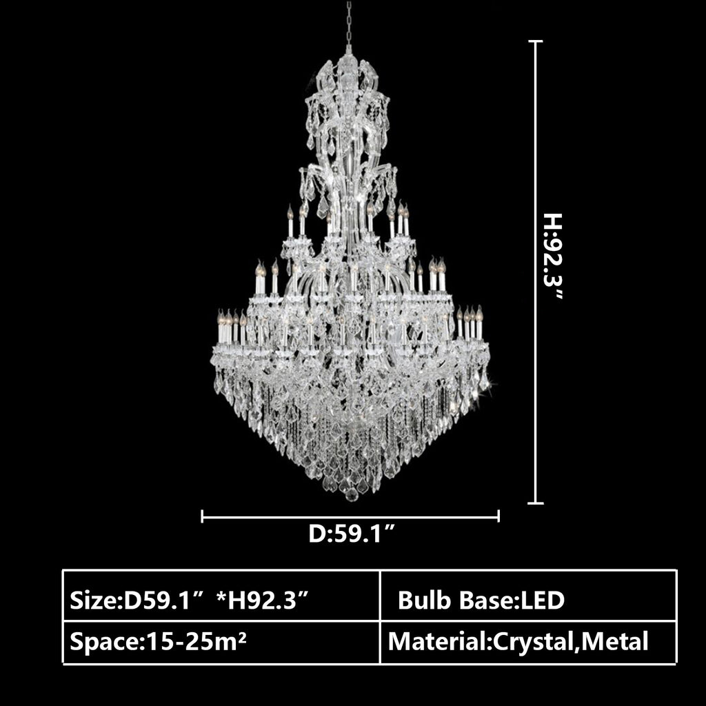 d59.1"*h92.3" extra large /oversized MAJESTIC MARIA THERESA 2-STORY CRYSTAL CHANDELIER candle branch foyer/hallway/entryway/hotel lobby/restaurant