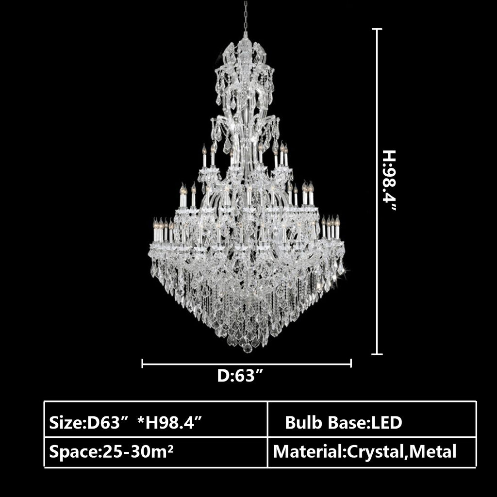 d63"*h98.4" extra large /oversized MAJESTIC MARIA THERESA 2-STORY CRYSTAL CHANDELIER candle branch foyer/hallway/entryway/hotel lobby/restaurant
