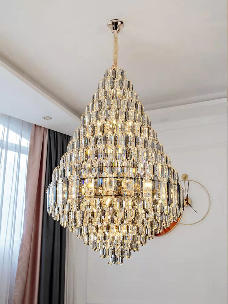 modern extra large affordable golden luxury gorgeous stunning engaging applicable proper fitting good enough requisite enthralling interesting bling bling a real head turner user friendly crystal chandelier for foyer/big hallway/high ceiling living room/duplex/villa