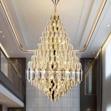 modern extra large affordable golden luxury gorgeous stunning engaging applicable proper fitting good enough requisite enthralling interesting bling bling a real head turner user friendly crystal chandelier for foyer/big hallway/high ceiling living room/duplex/villa