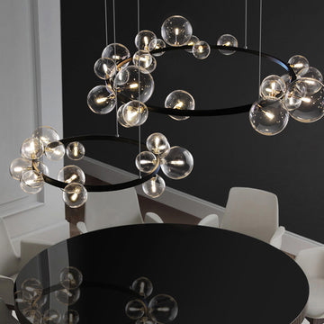 Avenila Living Room Hotel Luxury Circle Round Bubble Chandelier   LED Postmodern Round Glass Bubbles Designer Lamparas De Techo Ceiling Lights.LED Ceiling Light.Ceiling Lamp For Foyer Bedroom