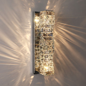 crystal, modern, bricks, irregular, rectangle, wall light, wall lamp, night lamp, bedside, bedroom, entryway, living room