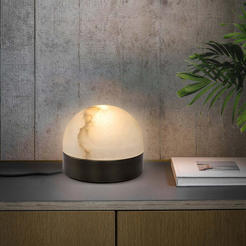 hemispherical, natural, marble, stone, table lamp, coffee table, desk, entryway