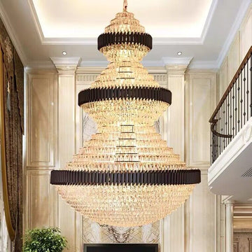 Extra large/super large /oversize golden luxury crystal chandelier,round empire multi-layers modern light fixture for foyer/entryway/entrance/staircase/villas hallyway/living room/stairwell/duplex buildings hall.hotel.shopping mall center/coffee shop,restaurant