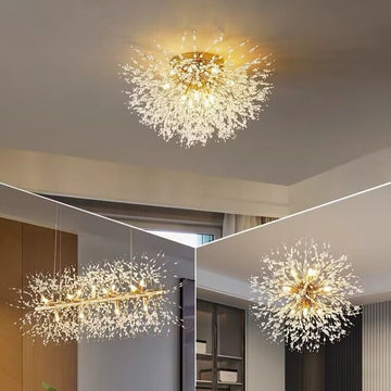 dandelion, crystal, pendant, chandelier suit, ceiling, bedroom, living room, dining table