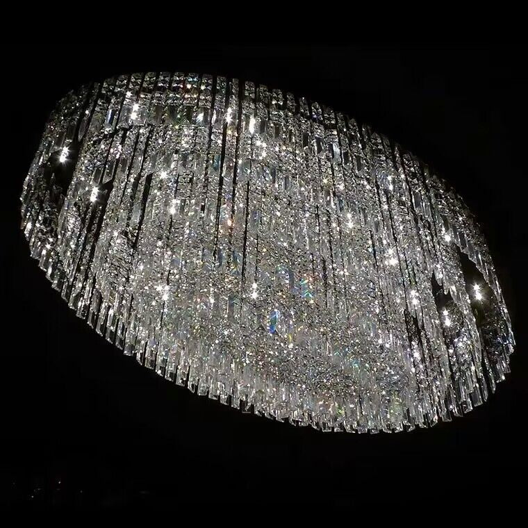 Extra large /oversized flush mount crystal chandelier tassel multi-tiered chandelier light ceiling light fixture for living room/dining room/bedroom/high-ceiling room/loft/apartment villa dining table ,coffee table ,bar
