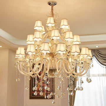 extra large european-style luxury candle branch crystal chandelier for living room/dining room/foyer/entryway/entrance/hallway 