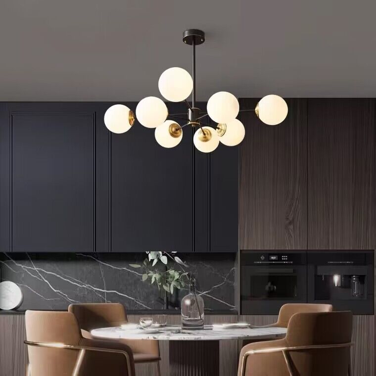 modern nordic copper chandelier sputnik white glass molecular light for dining table/coffee table/bar 