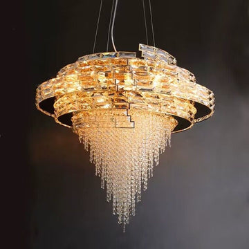 Art horn gold tassel crystal chandelier for kitchen island/coffee/dining table /bar.dining room,living room,bedroom,foyer,restaurant,coffee shop