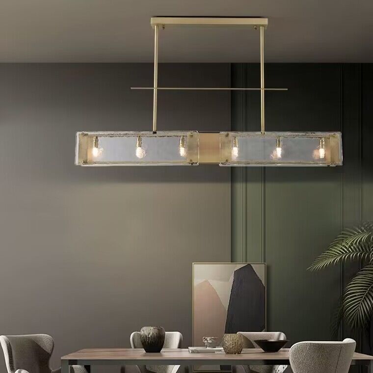 EXTRA long glass chandelier ceiling gold pendant light for dining table/kitchen island 