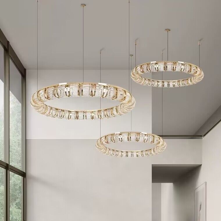Modern round crystal chandelier pendant light for living room/dining room