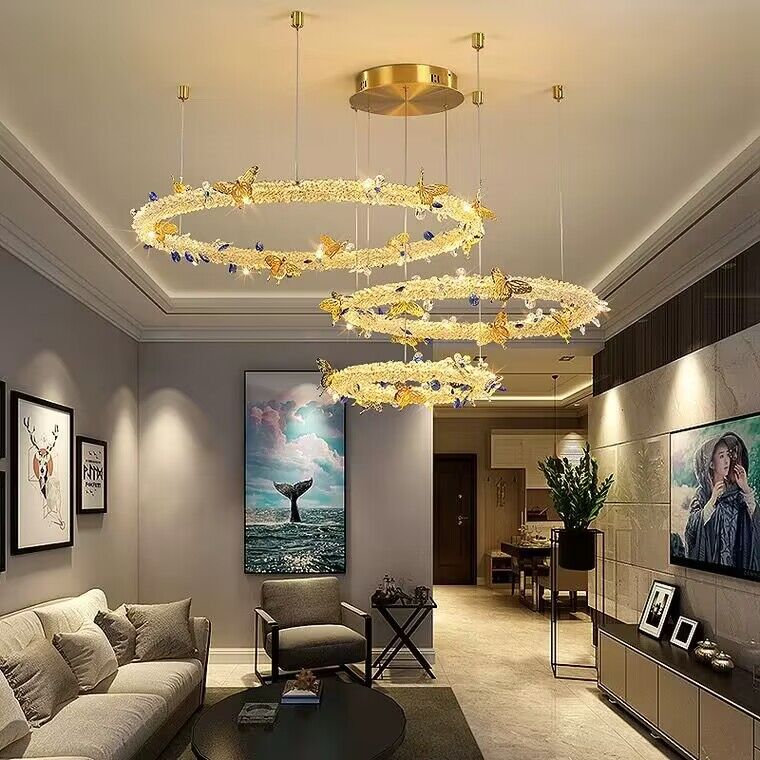 Nordic Butterfly Crystal Lamp living room chandelier restaurant bedroom lighting
