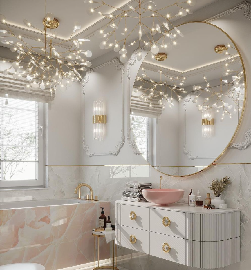 Scandinavian post-modern firefly ring crystal chandelier leaf acrylic round chandelier ins super hot full copper living room, dining room, bedroom lights pendant light fixture 