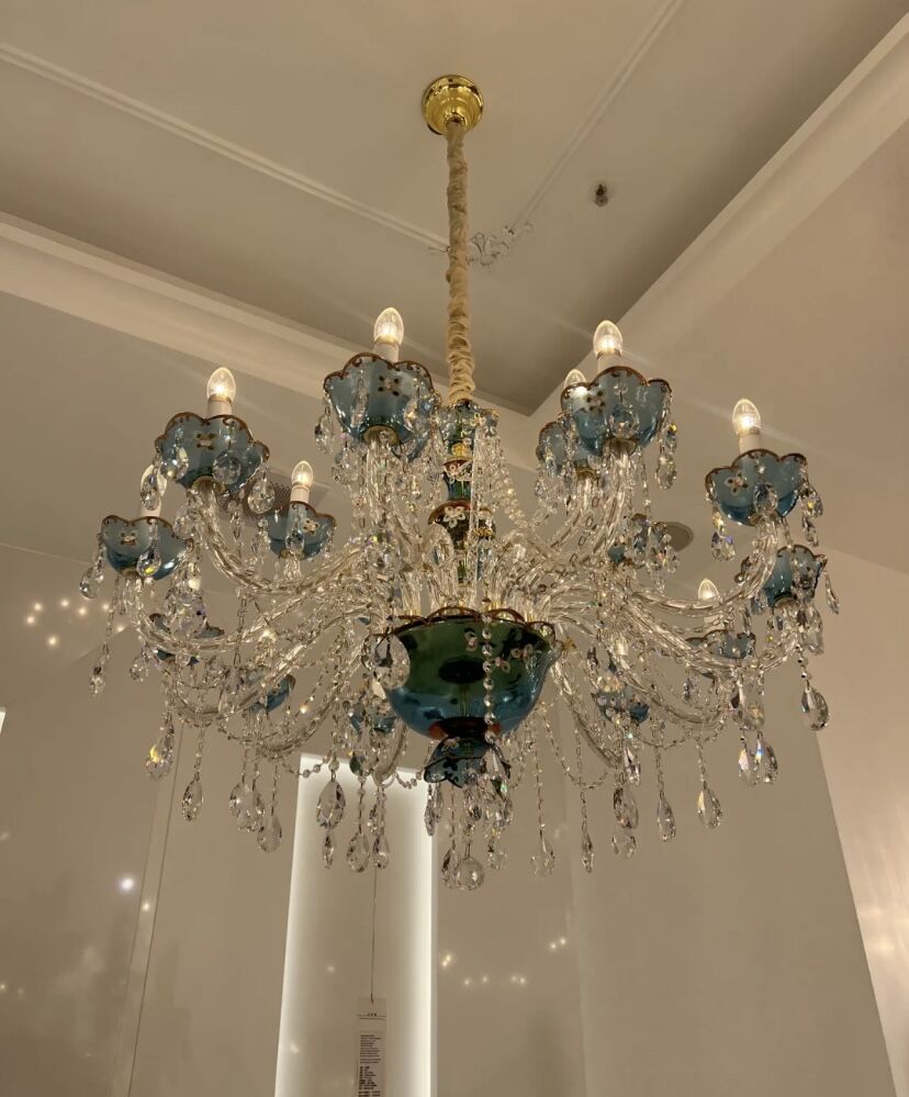 D30.7*H23.6" 10 LIGHTS Modern blue crystal chandelier candle branch crystal light living room/bedroom/dining room lights Vogue Clarence Light Chandelier french-style romantic lights