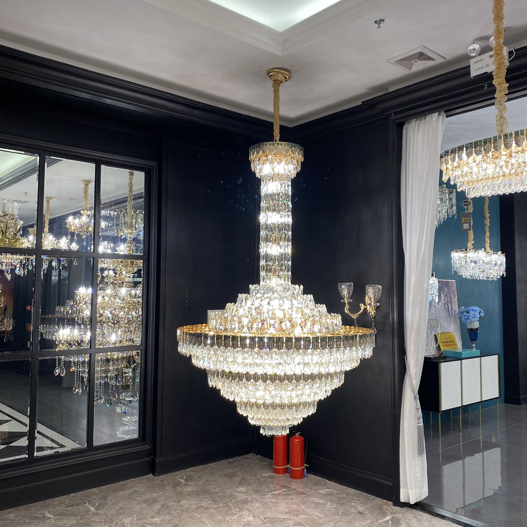 Extra Large Multi-Tier Empire Crystal Chandelier for Big Hallway/Foyer/2-Story Living Room