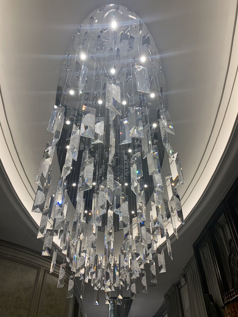 L47.2", L59" OVERSIZED OVAL CEILING CRYSTAL LIGHT FIXTURE FOR BAR,COFFEE TABLE,RESTAURANT