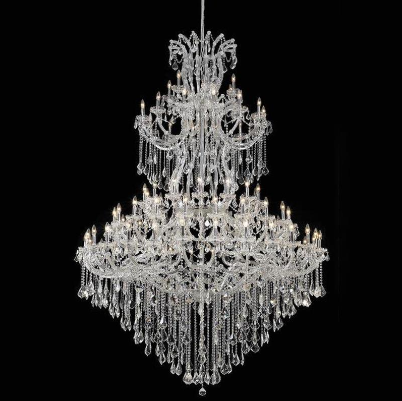 MAJESTIC MARIA THERESA 2-STORY CRYSTAL CHANDELIER,Matte Black Foyer Maria Theresa Crystal Chandelier LT-81155,Elegant Lighting Royal Cut Clear Crystal Maria Theresa 85-Light