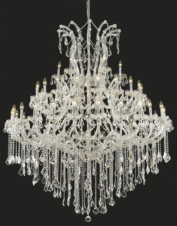 Maria Theresa 4One Light 52 Chrome Chandelier With European Crystals"