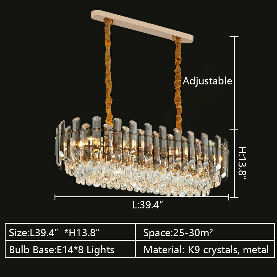 rectangle long hanging wire lamps 39.4inch length luxury light fixture for living room/dining room/staircase/flush mount light /simple atmospher modern pendent light  
